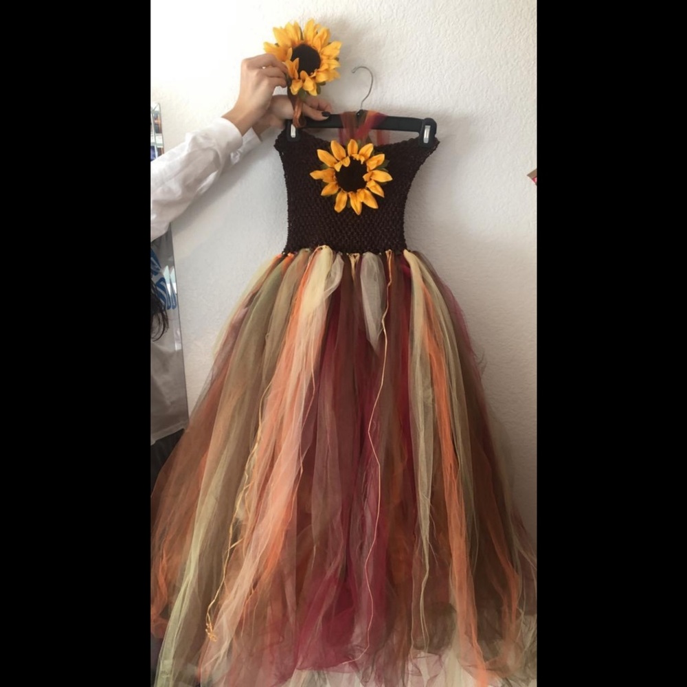 Girls size 10 Sunflower/Autumn tutu dress